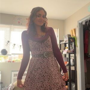 No Boundaries Purple Floral Long Sleeve Dress